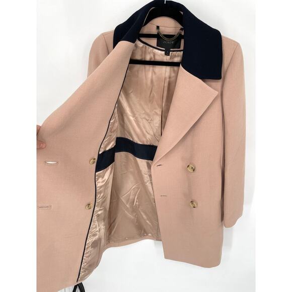 J. Crew Dusty Pink Navy Blue Arianna Double Cloth Italian Wool Peacoat size 2 - Picture 4 of 10